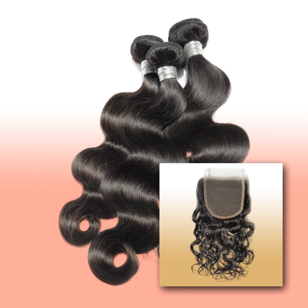 Virgin Bundle Deals W/ Closure - Sandras Luxury StudiosVirgin Body WaveBundles Deal 1 (14”, 16”, 18”) + 14” Closure