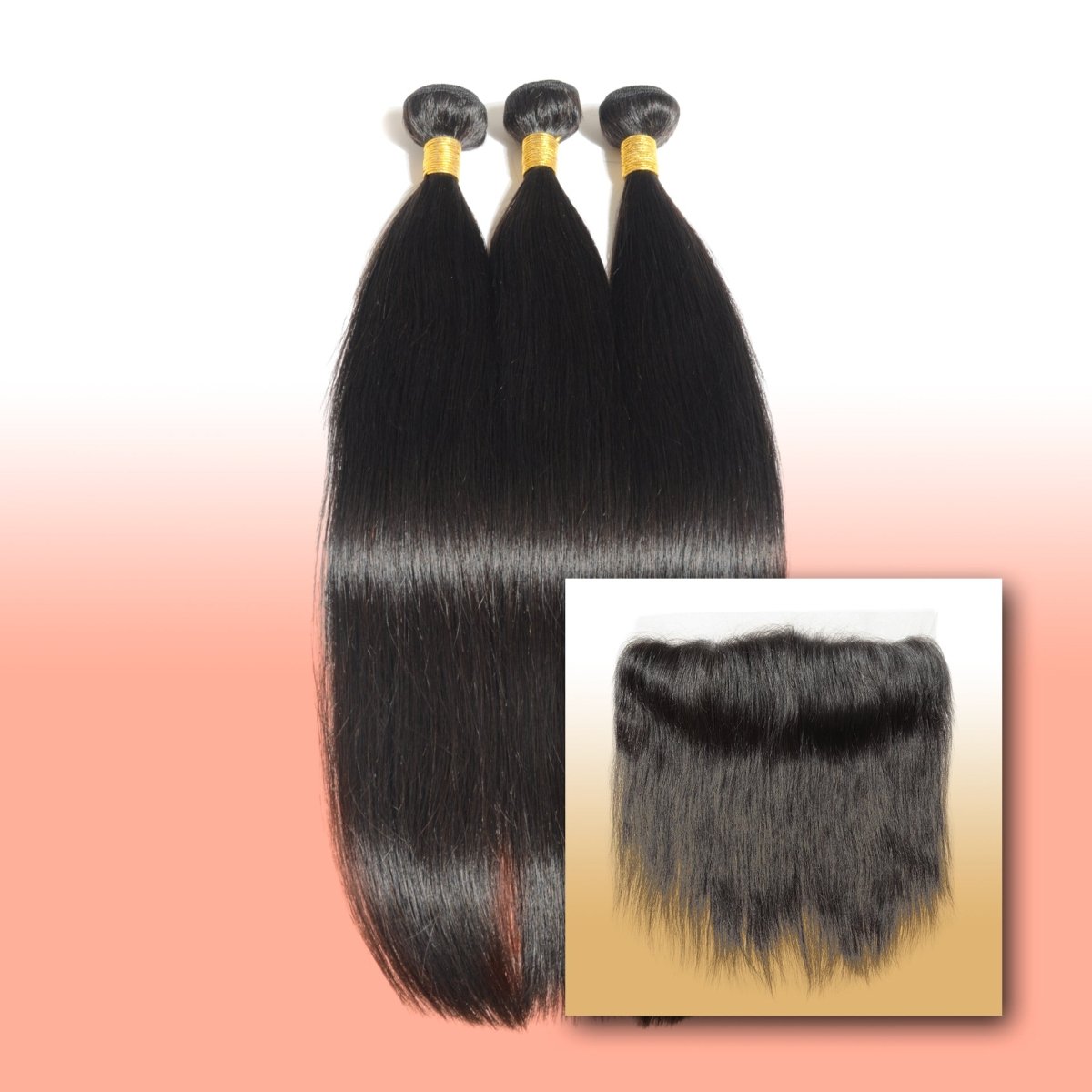 Virgin Bundle Deals W/ Frontal - Sandras Luxury StudiosVirgin StraightBundles Deal 1 (12”, 14”, 16”) + 12” Frontal